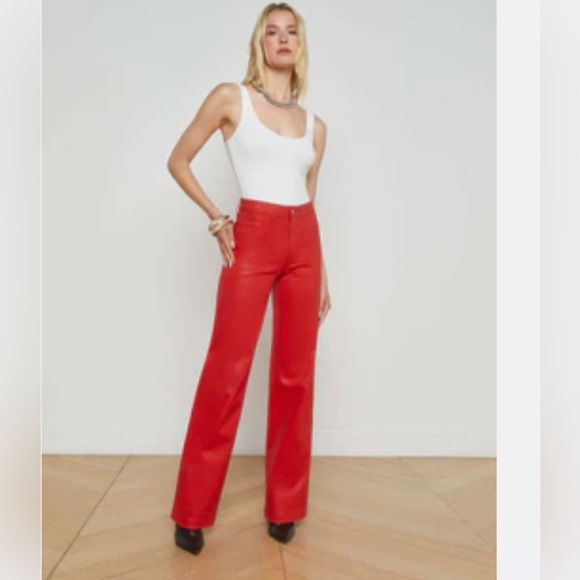 L’AGENCE Clayton Coated Wide Leg Jean - Picture 1 of 3